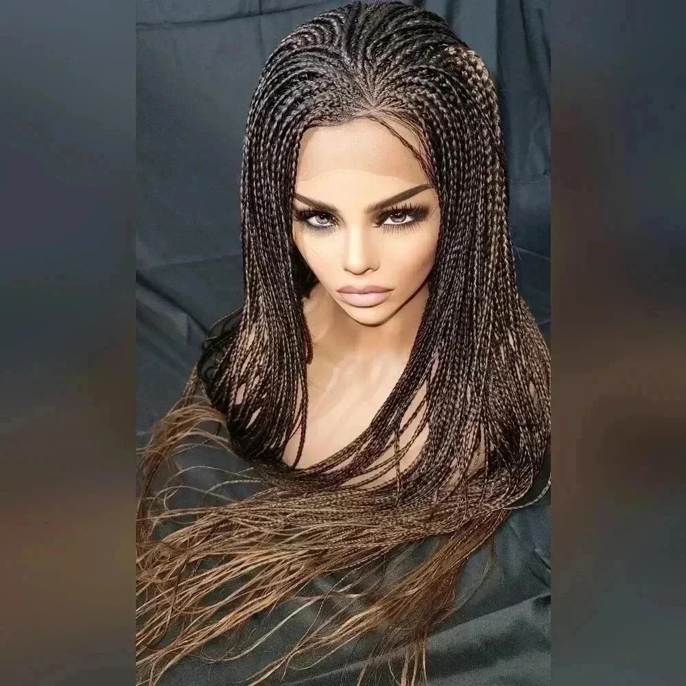 Braided wigs 100% handmade, long wig , ombre wig, box braids with cornro… - Picture 13 of 16
